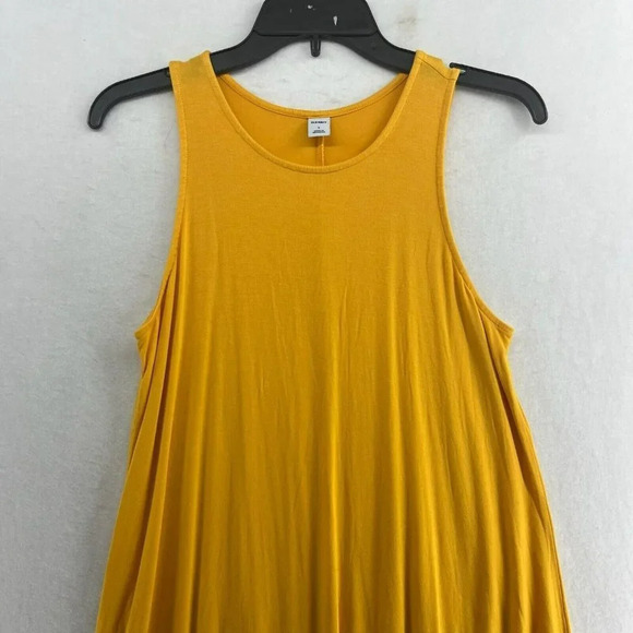 Old Navy Dress Sm Mustard Yellow Floral Sleeveless Scoop Neck Stretch Pullover - Picture 6 of 10
